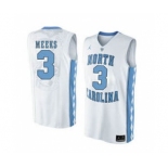 North Carolina Tar Heels #3 Kennedy Meeks White College Basketball Jersey