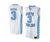 North Carolina Tar Heels #3 Kennedy Meeks White College Basketball Jersey