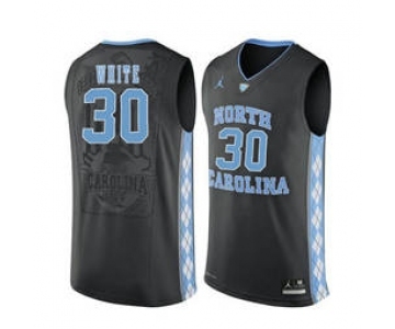 North Carolina Tar Heels #30 Stilman White Black College Basketball Jersey