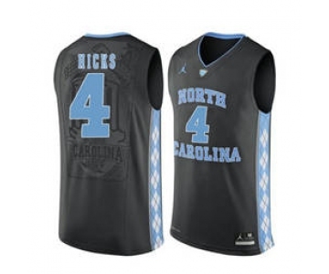 North Carolina Tar Heels #4 Isaiah Hicks Black College Basketball Jersey