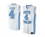 North Carolina Tar Heels #4 Isaiah Hicks White College Basketball Jersey