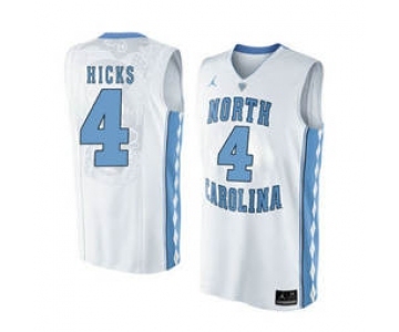 North Carolina Tar Heels #4 Isaiah Hicks White College Basketball Jersey