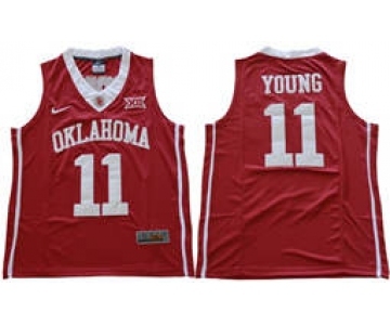 Oklahoma Sooners #11 Trae Young Red Basketball New XII Stitched NCAA Jersey