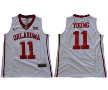 Oklahoma Sooners #11 Trae Young White Basketball New XII Stitched NCAA Jersey