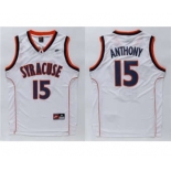 Orange #15 Carmelo Anthony White Basketball Stitched NCAA Jersey