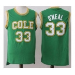 Robert G. Cole High School #33 Shaquille O'Neal Green Basketball Jersey