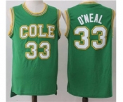 Robert G. Cole High School #33 Shaquille O'Neal Green Basketball Jersey