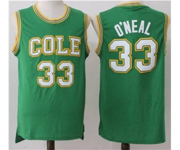 Robert G. Cole High School #33 Shaquille O'Neal Green Basketball Jersey