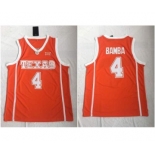 Texas Longhorns #4 Mohamed Bamba Orange Stitched College Basketball Jersey