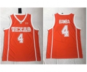 Texas Longhorns #4 Mohamed Bamba Orange Stitched College Basketball Jersey