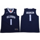 Villanova Wildcats #1 Jalen Brunson Navy Blue V Neck Stitched NCAA Basketball Jersey