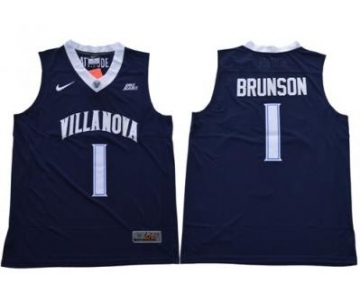 Villanova Wildcats #1 Jalen Brunson Navy Blue V Neck Stitched NCAA Basketball Jersey