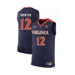 Virginia #12 De'Andre Hunter Navy Blue Basketball Stitched College Jersey