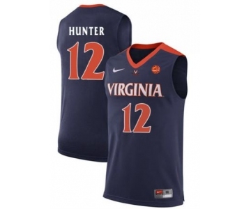 Virginia #12 De'Andre Hunter Navy Blue Basketball Stitched College Jersey