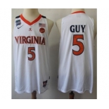 Virginia #5 Kyle Guy White Basketball Stitched College Jersey