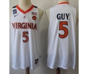 Virginia #5 Kyle Guy White Basketball Stitched College Jersey