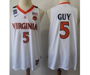 Virginia #5 Kyle Guy White Basketball Stitched College Jersey