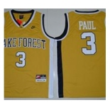 Wake Forest Demon Deacons #3 Chris Paul Gold Basketball Stitched NCAA Jersey