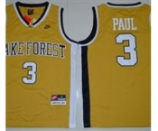 Wake Forest Demon Deacons #3 Chris Paul Gold Basketball Stitched NCAA Jersey