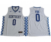 Wildcats #0 De'Aaron Fox White Basketball Elite Stitched NCAA Jersey