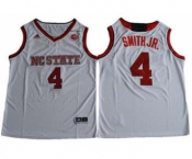 Wolfpack #4 Dennis Smith Jr. White Basketball Stitched NCAA Jersey