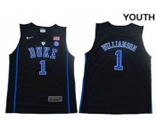 Youth Duke Blue Devils #1 Zion Williamson Black Elite Stitched College Basketball Jersey