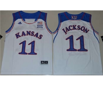 Youth Kansas Jayhawks #11 Josh Jackson White Basketball Stitched NCAA Jersey