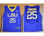 Youth LSU Tigers #25 Ben Simmons Purple Basketball Stitched NCAA Jersey