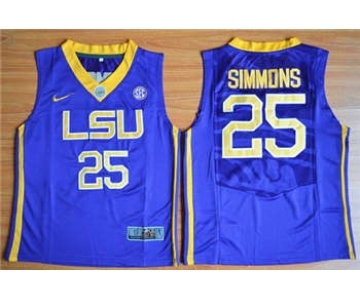 Youth LSU Tigers #25 Ben Simmons Purple Basketball Stitched NCAA Jersey