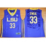 Youth LSU Tigers #33 Shaquille O'Neal Purple Basketball Stitched NCAA Jersey