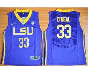 Youth LSU Tigers #33 Shaquille O'Neal Purple Basketball Stitched NCAA Jersey