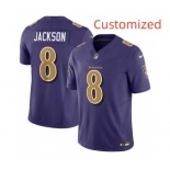 Men Baltimore Ravens Active Player Custom Purple 2023 F.U.S.E. Vapor Limited Football Stitched Jersey