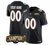 Men's Baltimore Ravens Active Player Custom Black 2023 F.U.S.E. AFC North Champions Vapor Limited Football Stitched Jersey