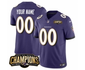 Men's Baltimore Ravens Active Player Custom Purple 2023 F.U.S.E. AFC North Champions Vapor Limited Football Stitched Jersey