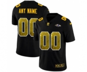 Men's Baltimore Ravens Custom Black Golden Sequin Vapor Limited Football Jersey