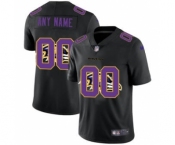 Men's Baltimore Ravens Custom Team Logo Dual Overlap Limited Football Jersey Black