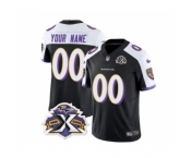 Men's Nike Baltimore Ravens Active Player Custom Black White 2023 F.U.S.E Throwback Vapor Limited Stitched Jersey