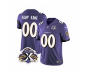 Men's Nike Baltimore Ravens Active Player Custom Purple 2023 F.U.S.E Throwback Vapor Limited Stitched Jersey