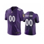 Men's Ravens Customized Vapor Limited City Edition Purple Jersey