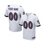 Men's Baltimore Ravens Customized White Custom Elite Football Jersey