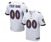 Men's Baltimore Ravens Customized White Custom Elite Football Jersey