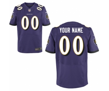 Men's Baltimore Ravens Nike Purple Custom Elite Jersey