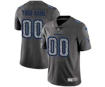 Men's Dallas Cowboys Customized Gray Static Vapor Untouchable Limited Football Jersey