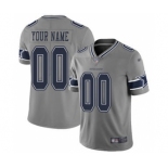 Men's Dallas Cowboys Customized Gray Stitched Football Limited Inverted Legend Jersey