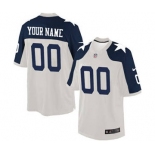 Men's Dallas Cowboys Customized White Throwback Alternate Limited Football Jersey