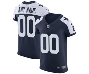 Men's Dallas Cowboys Customized White Throwback Alternate Custom Elite Football Jersey