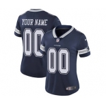 Women's Dallas Cowboys Navy Blue Home Customized Jersey