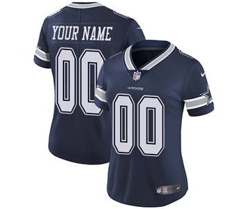 Women's Dallas Cowboys Navy Blue Home Customized Jersey