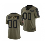 Men's San Francisco 49ers ACTIVE PLAYER Custom 2021 Olive Salute To Service Limited Stitched Football Jersey