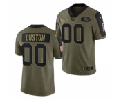 Men's San Francisco 49ers ACTIVE PLAYER Custom 2021 Olive Salute To Service Limited Stitched Football Jersey